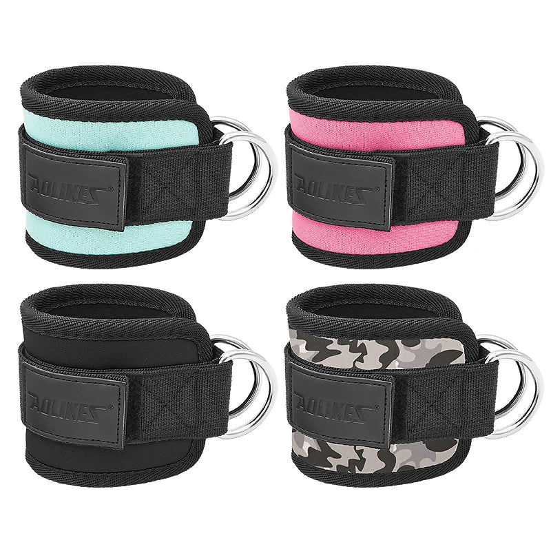 Cable Ankle Straps Double D-Ring Ankle Cuffs 