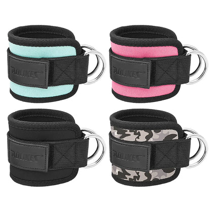 Cable Ankle Straps Double D-Ring Ankle Cuffs 