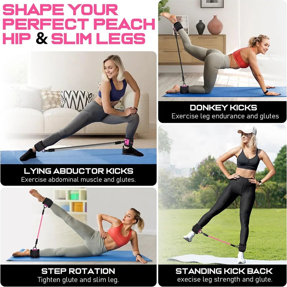 Cable Ankle Straps Double D-Ring Ankle Cuffs 